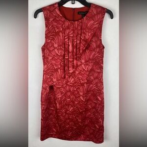 Banana Republic Womens Dress 0 Red A Line Sleeveless Lined Layered
